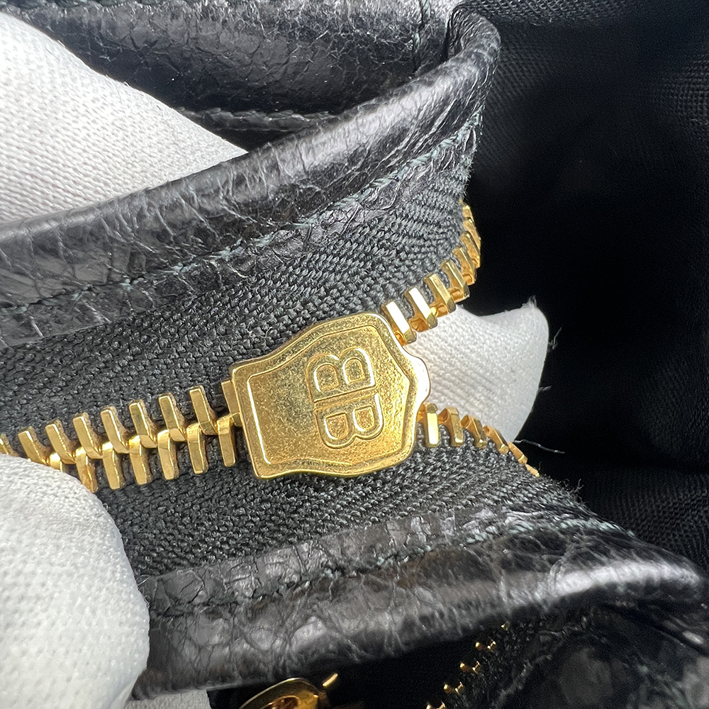 BALENCIAGA BALENCIAGA Black Classic Gold City S Scarf Bag 巴黎世家 絲巾機車包 黑色 | 黃黑印花絲巾款 - 25