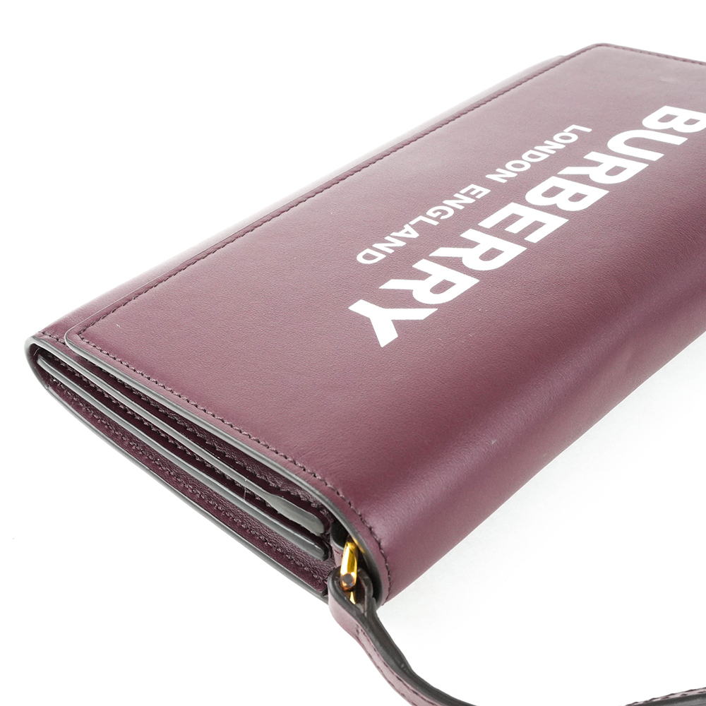 BURBERRY Burberry Hazelmere WOC 印花 LOGO 小牛皮斜背長夾 | Printed Logo Leather - 10