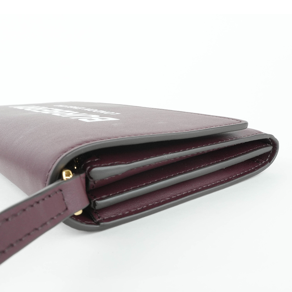 BURBERRY Burberry Hazelmere WOC 印花 LOGO 小牛皮斜背長夾 | Printed Logo Leather - 8