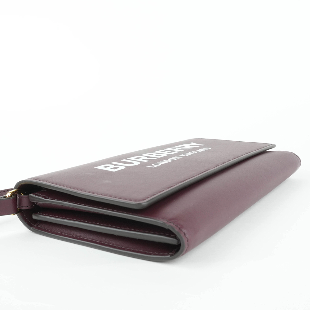BURBERRY Burberry Hazelmere WOC 印花 LOGO 小牛皮斜背長夾 | Printed Logo Leather - 9