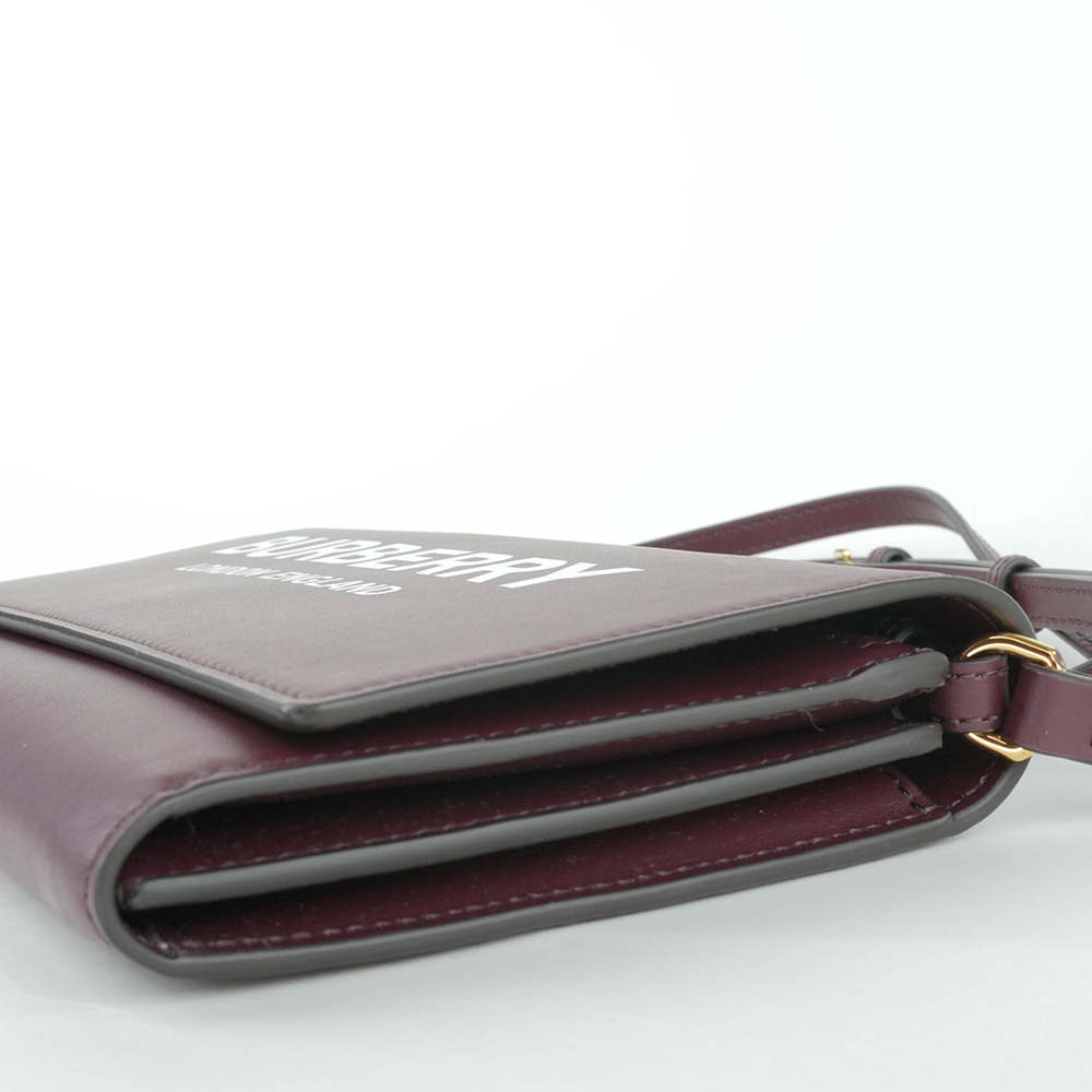 BURBERRY Burberry Hazelmere WOC 印花 LOGO 小牛皮斜背長夾 | Printed Logo Leather - 6