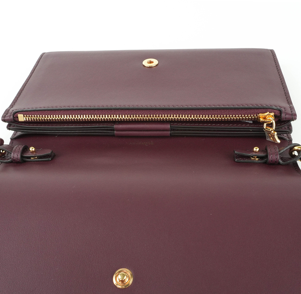 BURBERRY Burberry Hazelmere WOC 印花 LOGO 小牛皮斜背長夾 | Printed Logo Leather - 15