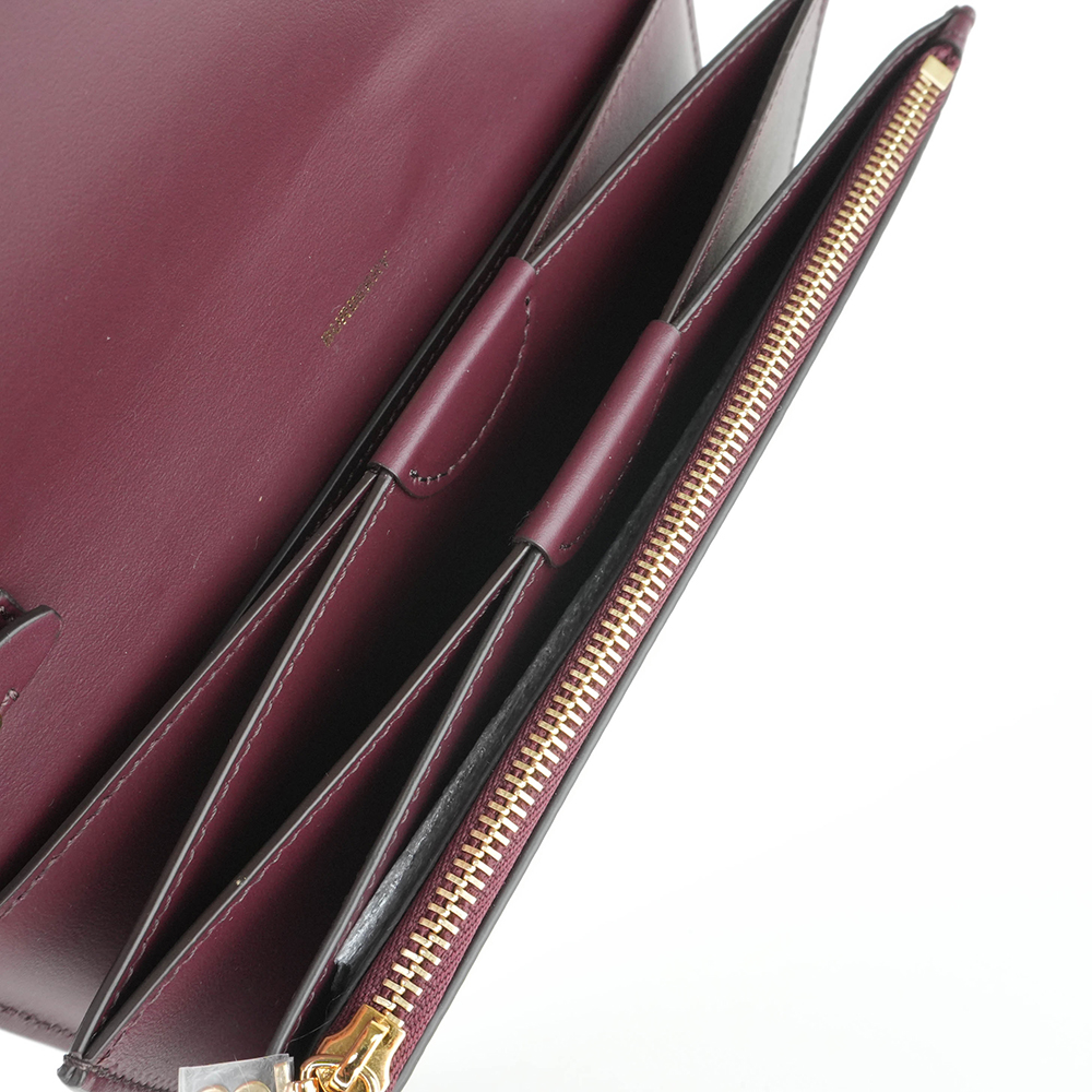 BURBERRY Burberry Hazelmere WOC 印花 LOGO 小牛皮斜背長夾 | Printed Logo Leather - 17