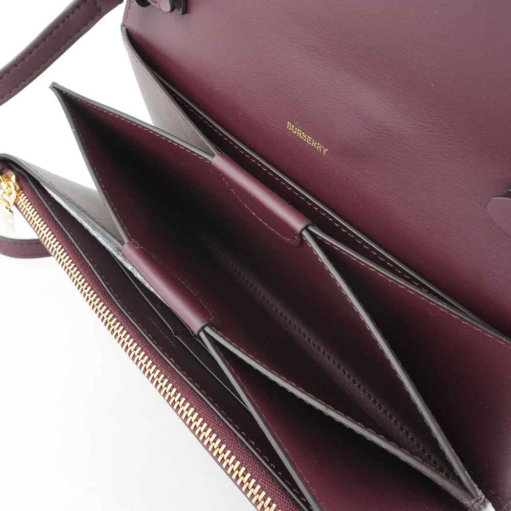 BURBERRY Burberry Hazelmere WOC 印花 LOGO 小牛皮斜背長夾 | Printed Logo Leather - 16