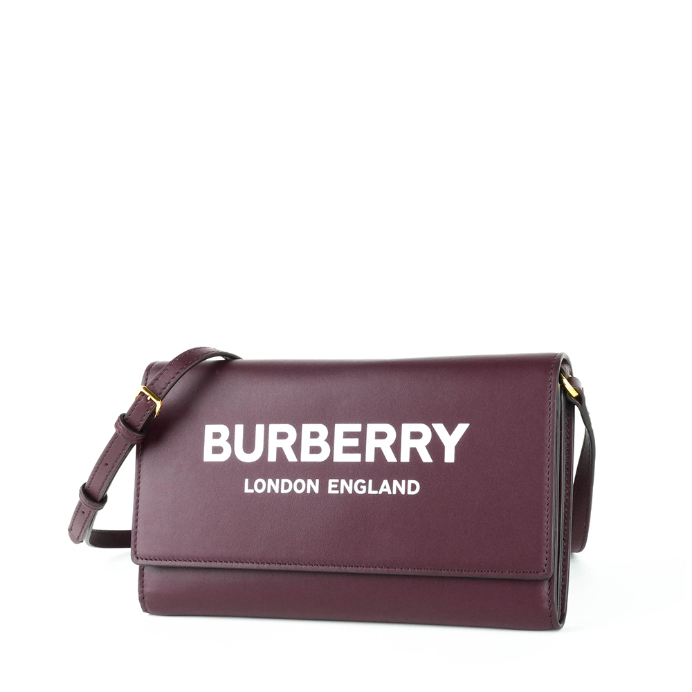 BURBERRY Burberry Hazelmere WOC 印花 LOGO 小牛皮斜背長夾 | Printed Logo Leather - 2