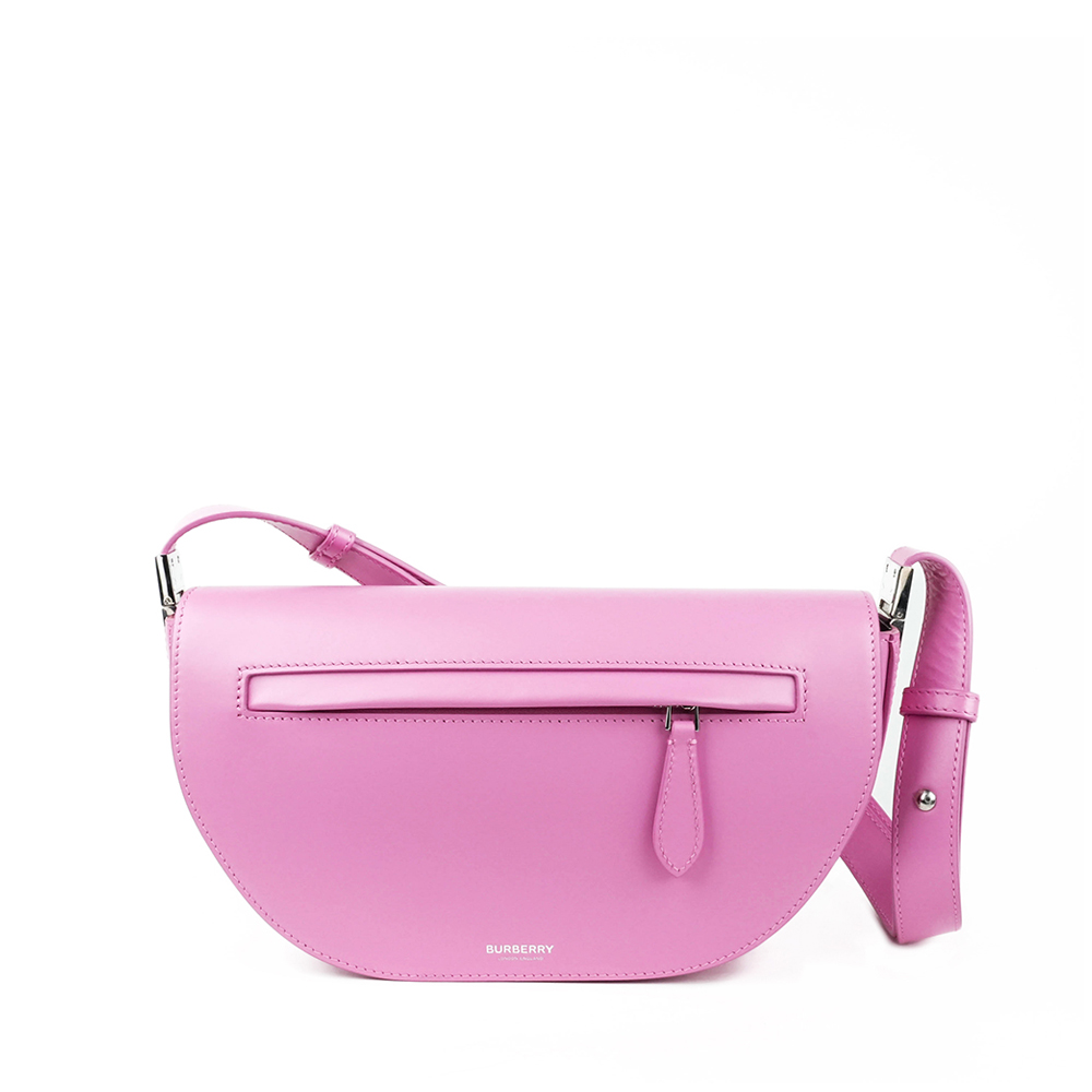 BURBERRY Burberry Small Olympia 櫻草粉 小牛皮肩背半月包 | Small Leather Olympia Bag - 1