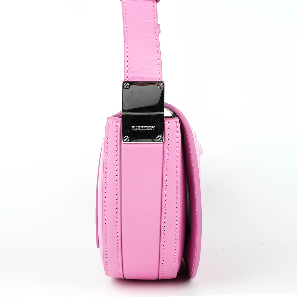BURBERRY Burberry Small Olympia 櫻草粉 小牛皮肩背半月包 | Small Leather Olympia Bag - 6