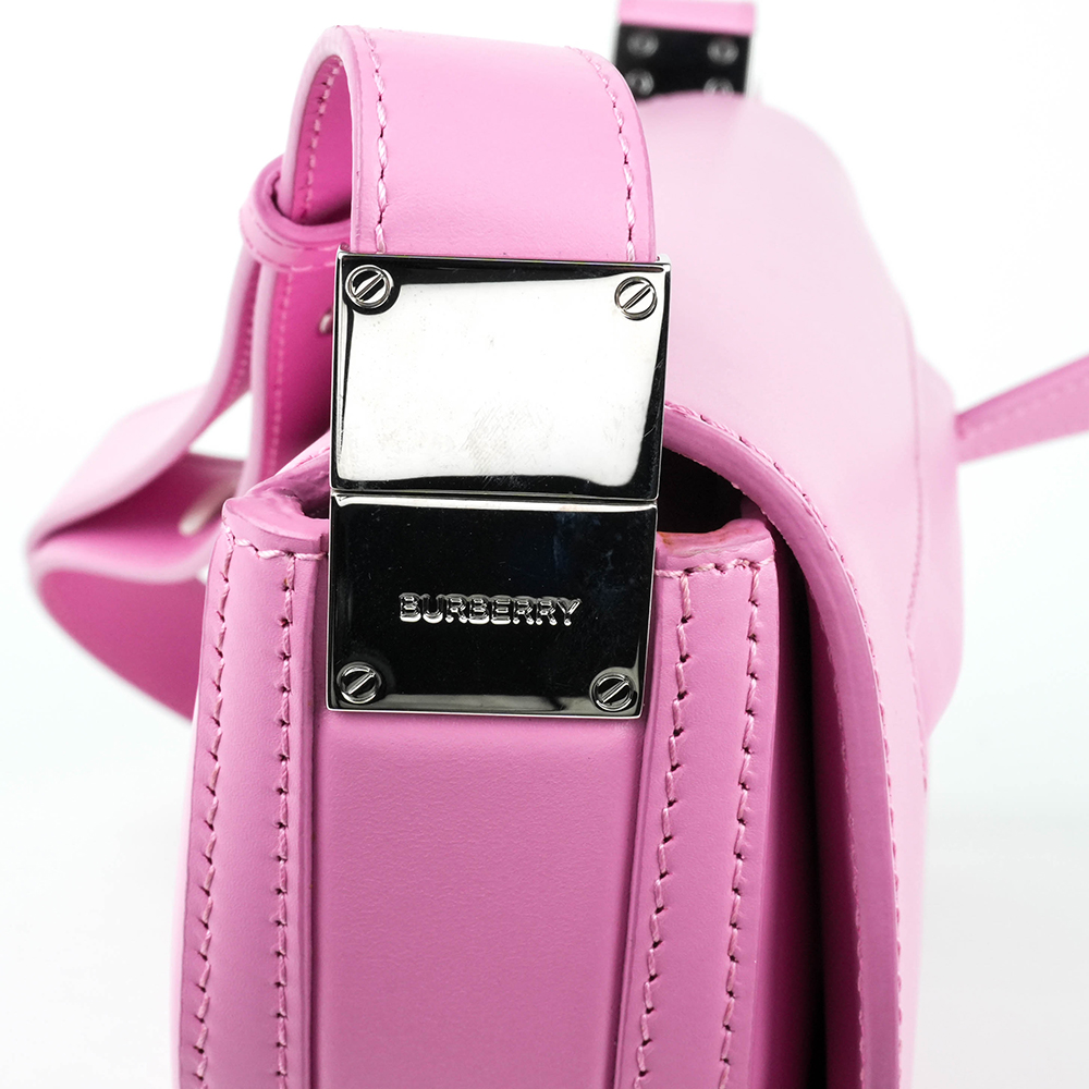 BURBERRY Burberry Small Olympia 櫻草粉 小牛皮肩背半月包 | Small Leather Olympia Bag - 15