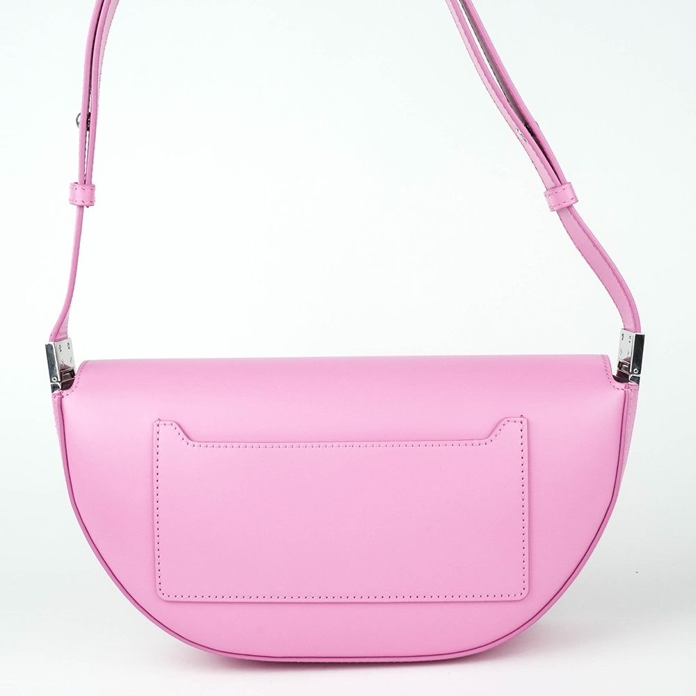 BURBERRY Burberry Small Olympia 櫻草粉 小牛皮肩背半月包 | Small Leather Olympia Bag - 7