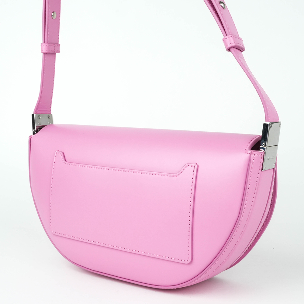 BURBERRY Burberry Small Olympia 櫻草粉 小牛皮肩背半月包 | Small Leather Olympia Bag - 9