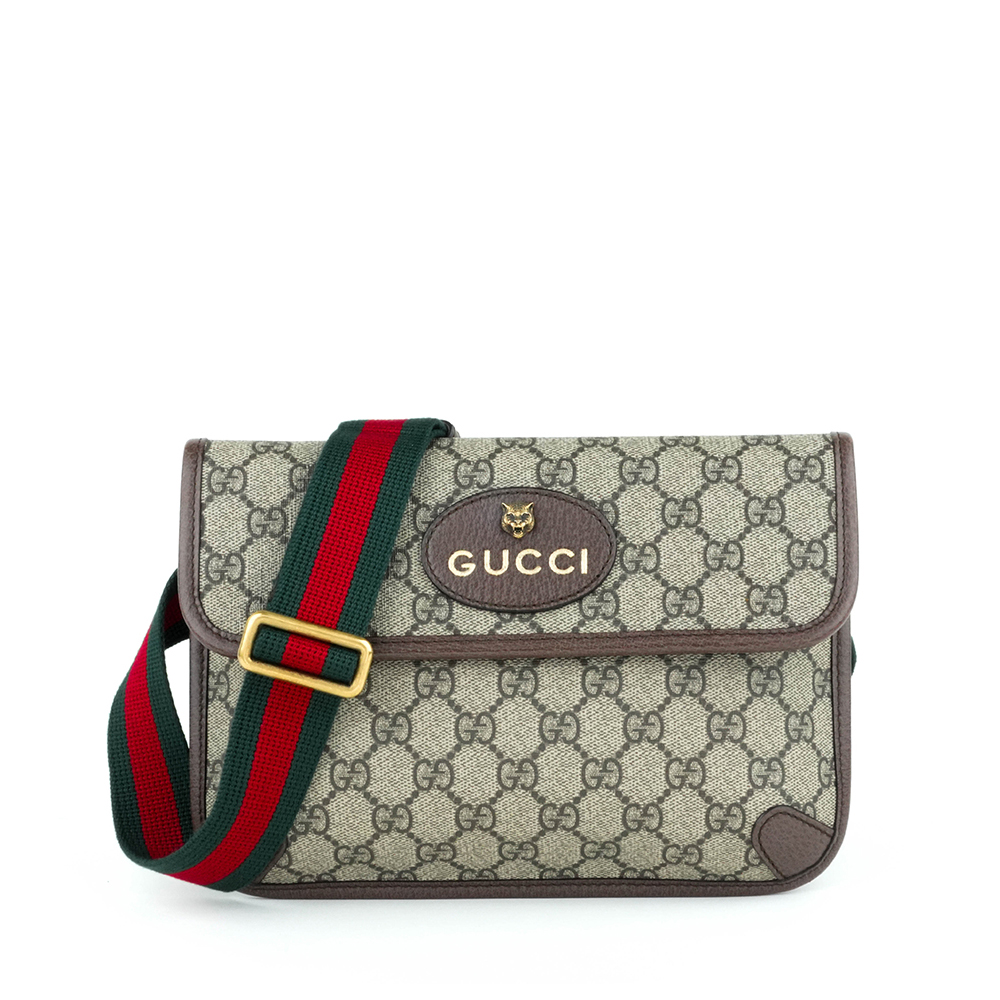 GUCCI GUCCI Neo Vintage GG Supreme messenger bag 古馳 虎頭郵差包 GG老花織帶腰包 - 1