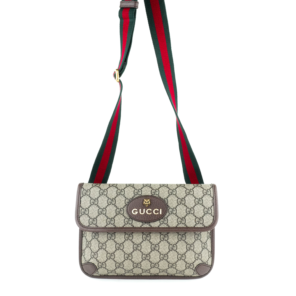 GUCCI GUCCI Neo Vintage GG Supreme messenger bag 古馳 虎頭郵差包 GG老花織帶腰包 - 2